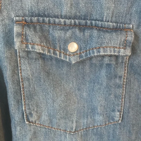 ❤️Old Navy Blue Denim Shirt Dress-medium - Picture 4 of 10